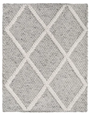 Crysta Diamond Marble/Ivory-Handwoven Textured Wool & Viscose Rug (ACDR-MI)