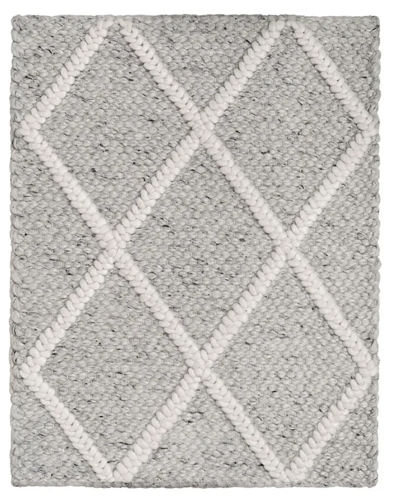 Crysta Diamond Marble/Ivory-Handwoven Textured Wool & Viscose Rug (ACDR-MI)