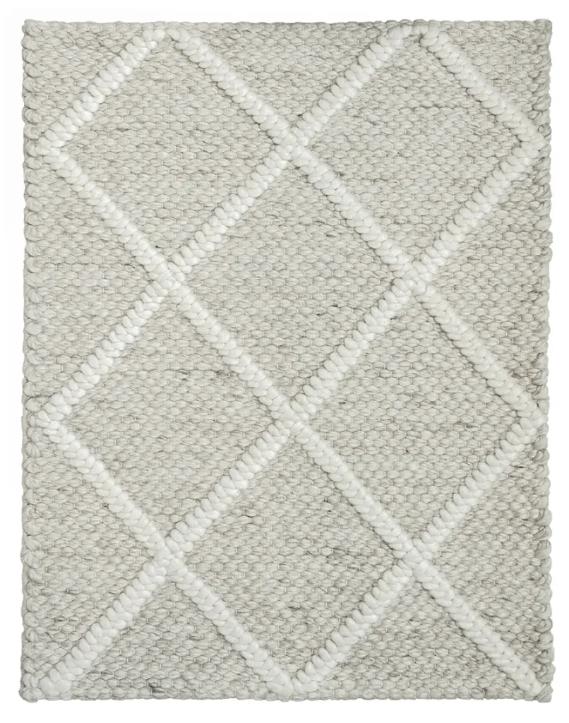 Crysta Diamond Sand/Ivory-Handwoven Textured Wool & Viscose Rug (ACDR-SI)