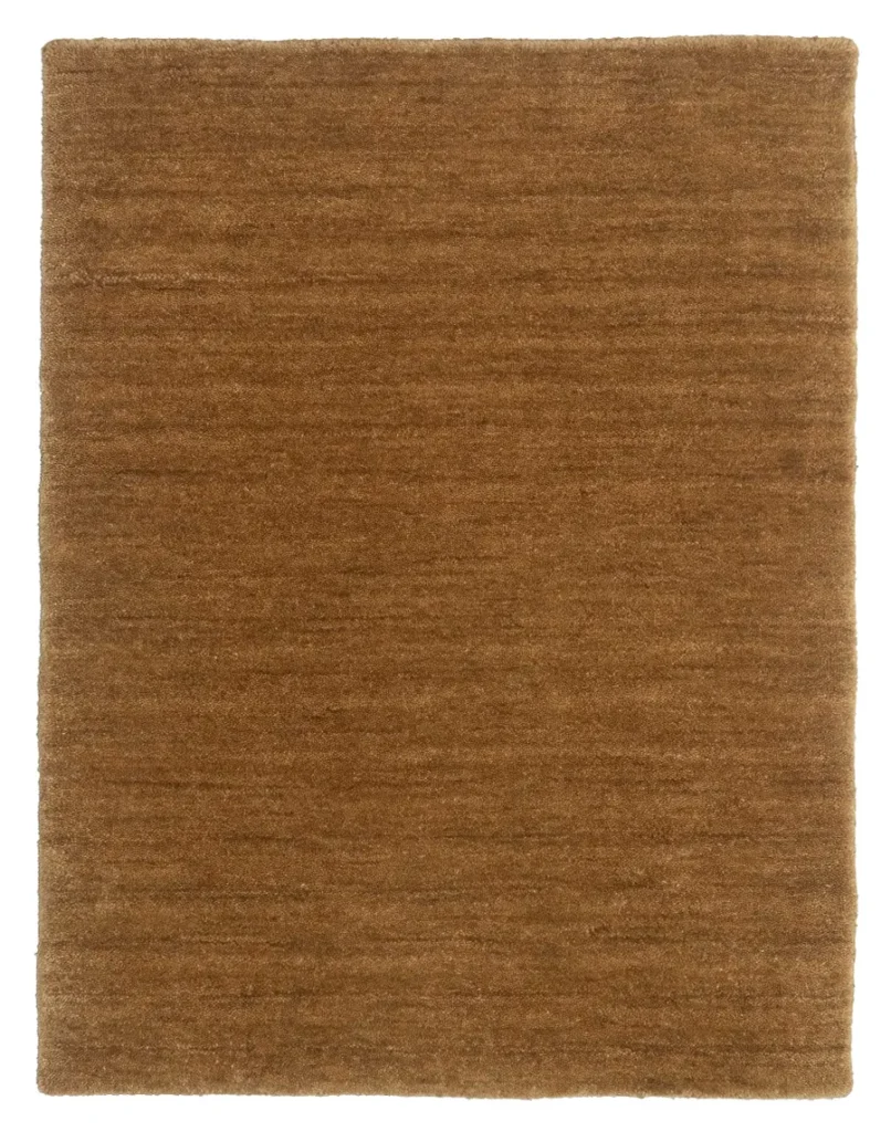Harlequin Honey Brown-Handwoven Plush Tie Dye Wool Pile Rug (AHQR-HB)