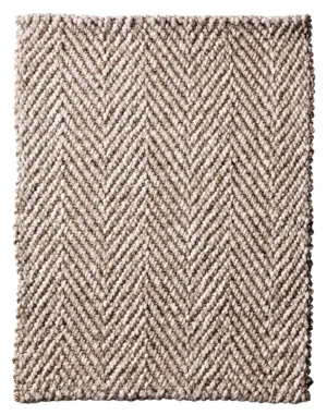 Kashmir Natural-Handwoven Hemp and Wool Herringbone Rug with Tucked Ends (AHWR-NH)