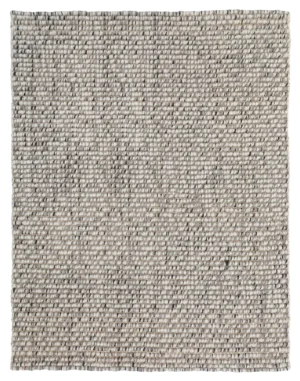 Greystone Variegated Grey-Handwoven Chunky Wool and Jute Bouclé Rug with Tucked Ends (AJWR-GS)
