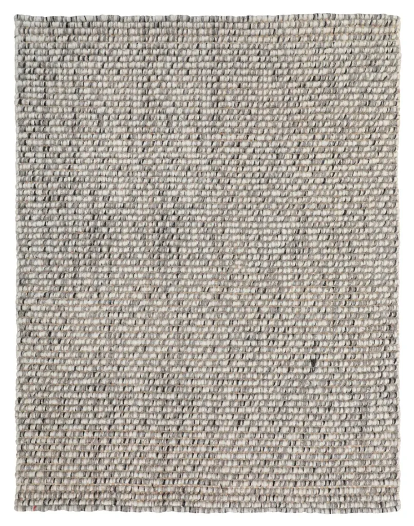 Greystone Variegated Grey-Handwoven Chunky Wool and Jute Bouclé Rug with Tucked Ends (AJWR-GS)