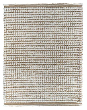 Harmony Natural/White-Handwoven Wool and Jute Textured Rug (AJWR-HW)