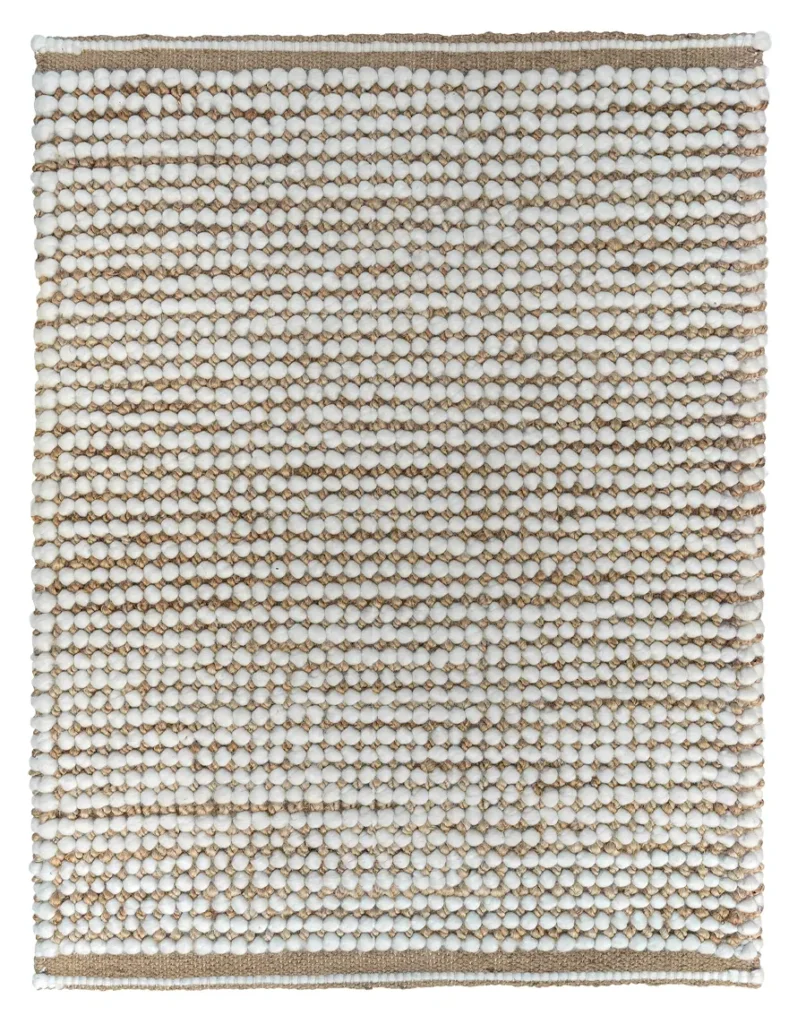 Harmony Natural/White-Handwoven Wool and Jute Textured Rug (AJWR-HW)
