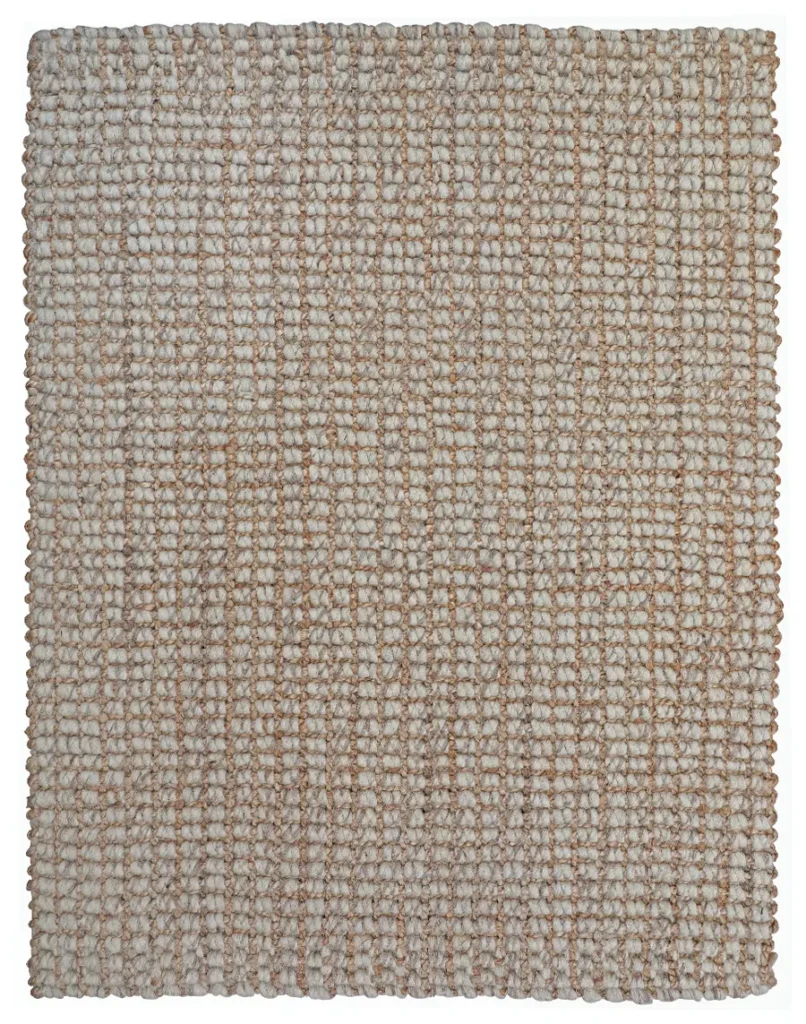 Ellora Natural-Handspun Jute & Felted Wool Boucle Tucked Ends  (AJWR-N)