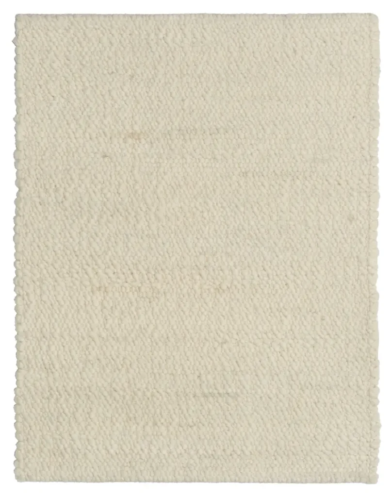 Belgium Ivory-Handwoven Textured Boucle Wool Rug-Ivory (AWBG-IV)
