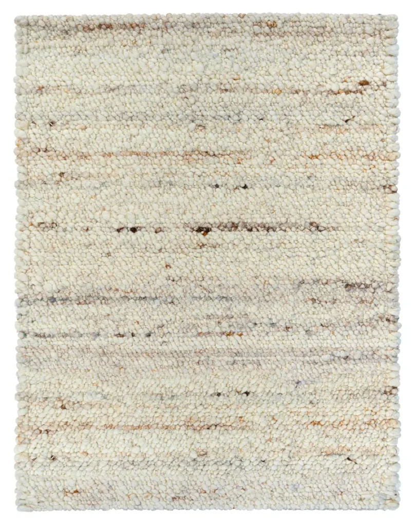 Belgium Mushroom-Handwoven Textured Boucle Wool Rug-Ivory (AWBG-MR)