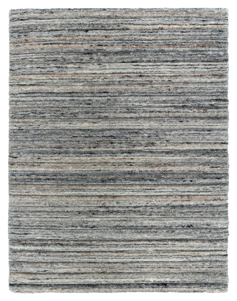 Celebrity Handloomed Textured Striped Wool Rug in American Walnut (AWCR-AW)