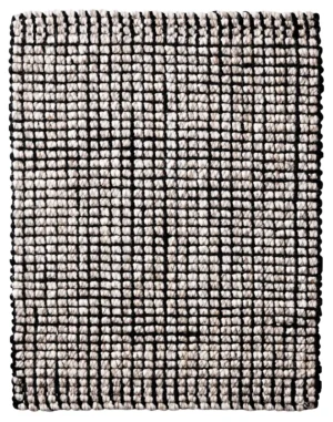 Ellora Black-Handspun Jute & Felted Wool Boucle Tucked Ends  (AJWR-BK)