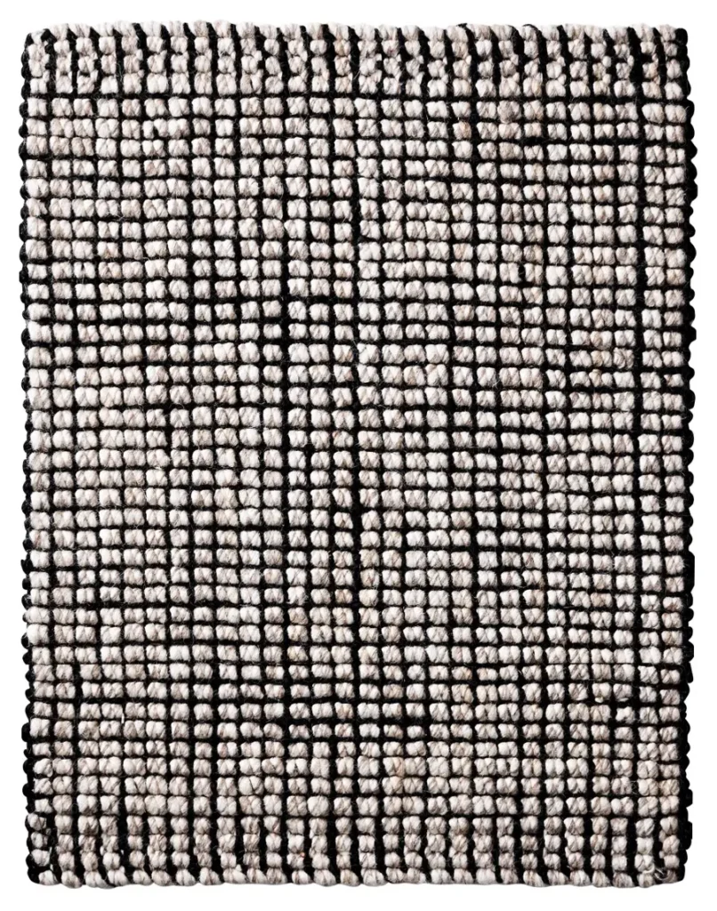 Ellora Black-Handspun Jute & Felted Wool Boucle Tucked Ends  (AJWR-BK)