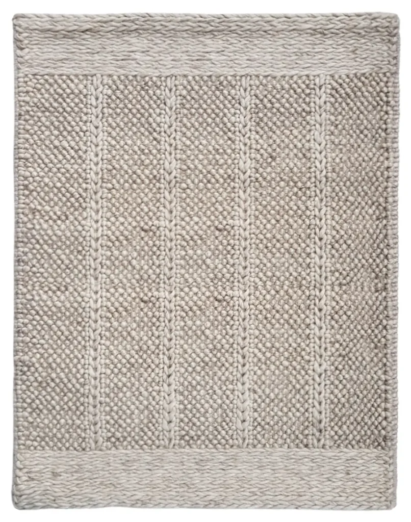 Crossover Sand-Handwoven Wool/Viscose Rug in Loop and Rope Weave (AWRC01-S)