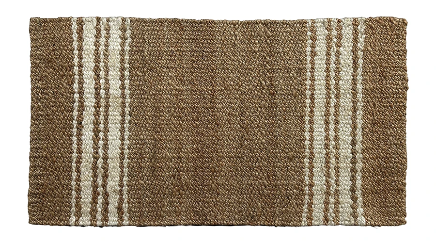 Terra Column Natural/White – Handwoven Jute Entrance Mat with Latex Backing (AJR101-NW-LB)