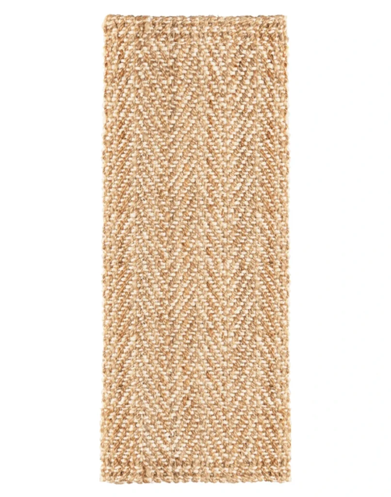 Herringbone Natural/Ivory – Handwoven Jute Runner (AJR107-NB)