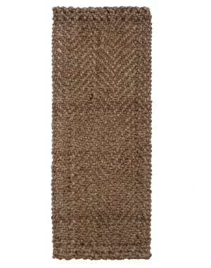 Herringbone Silver – Handwoven Jute Runner (AJR107-S)