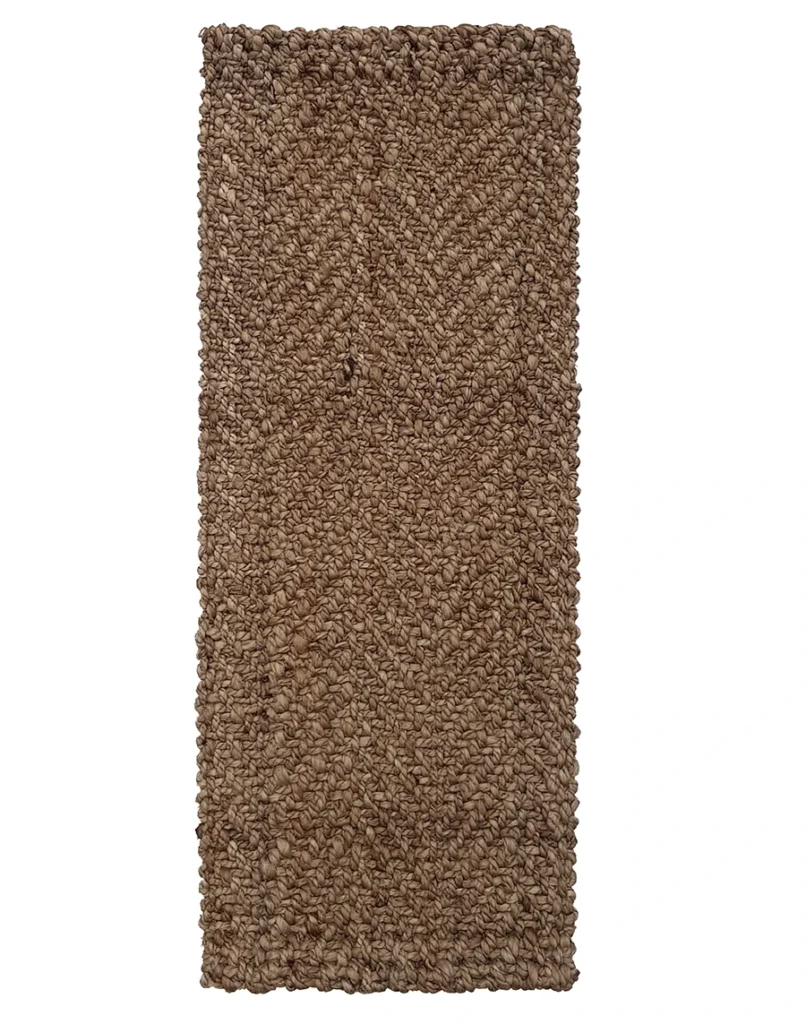 Herringbone Silver – Handwoven Jute Runner (AJR107-S)