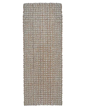 Ellora Natural – Handwoven Jute & Wool Bouclé Runner with Natural Latex Backing (AJWR-N)
