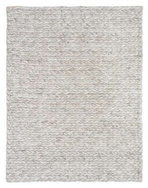 Rope Silver-Hand Braided Rope Weave Chunky Wool and Viscose Rug (ARR-SL)